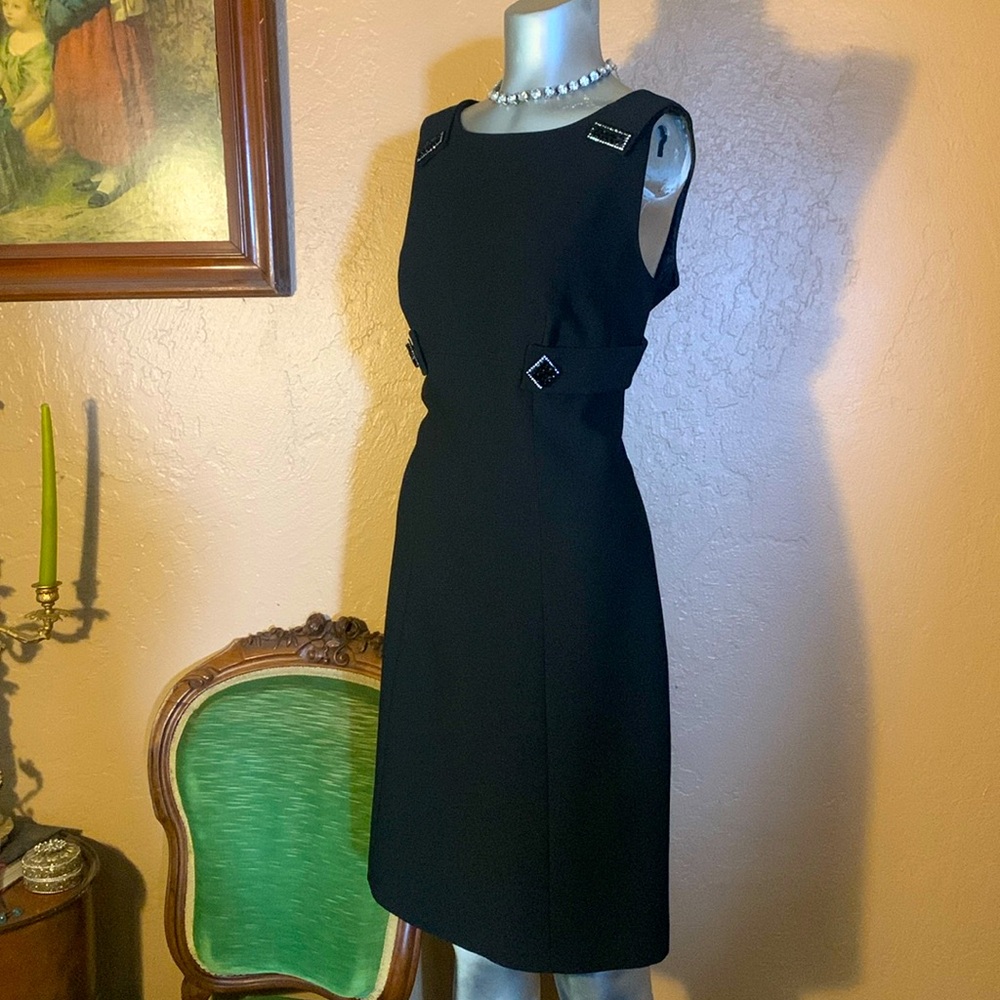 Musani Couture Black Detailed Elegant Cocktail Dress. Size 12 US/44 EU